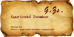 Gyuricskó Zsombor névjegykártya